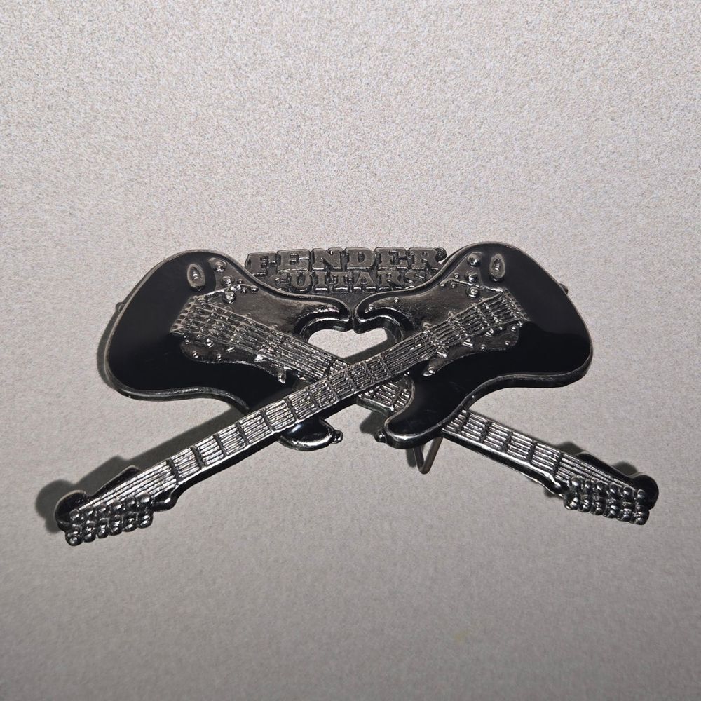 Fender Guitars Black and Silver Belt Buckle